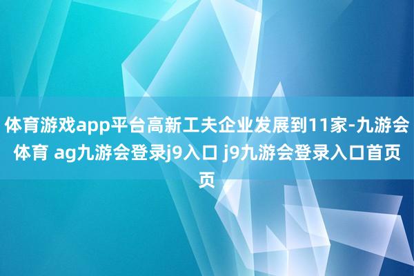 体育游戏app平台高新工夫企业发展到11家-九游会体育 ag九游会登录j9入口 j9九游会登录入口首页