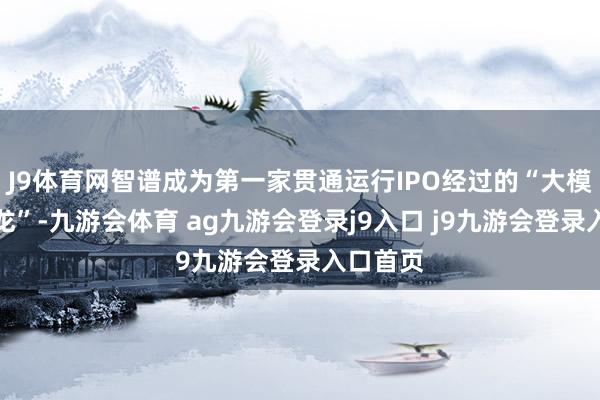 J9体育网智谱成为第一家贯通运行IPO经过的“大模子六小龙”-九游会体育 ag九游会登录j9入口 j9九游会登录入口首页