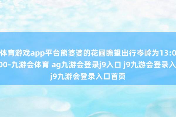 体育游戏app平台熊婆婆的花圃瞻望出行岑岭为13:00-18:00-九游会体育 ag九游会登录j9入口 j9九游会登录入口首页